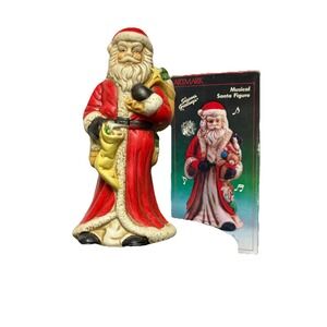 Vintage ARTMARK Seasons Greetings Musical Santa Figure w/ Box (Tested & Working)